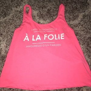 Hot pink tank top crop top